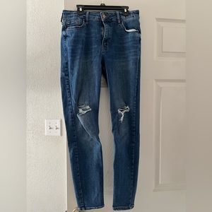 Blue super skinny jeans